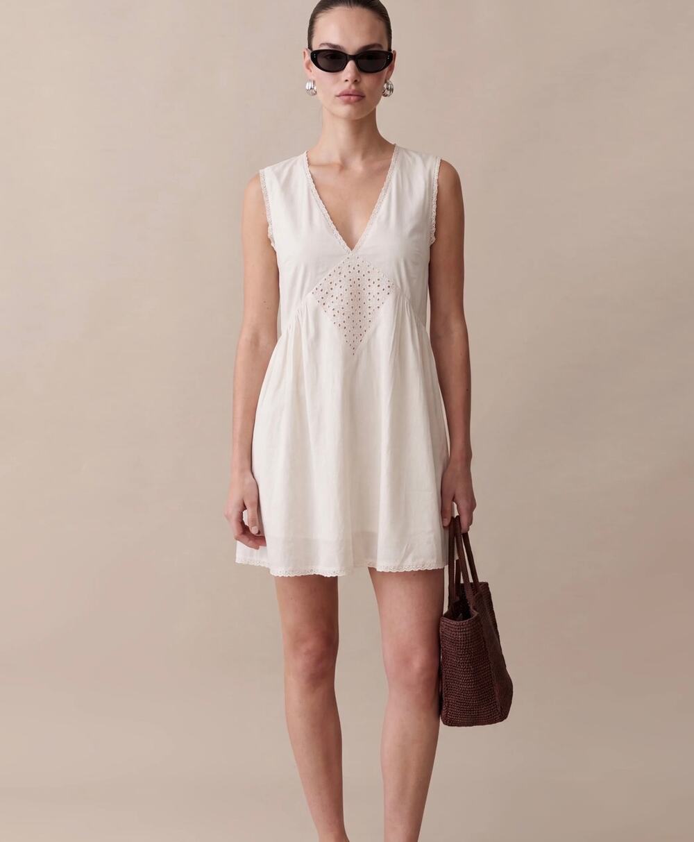 New Kourt cream Tatiana dress size L 100% cotton $172